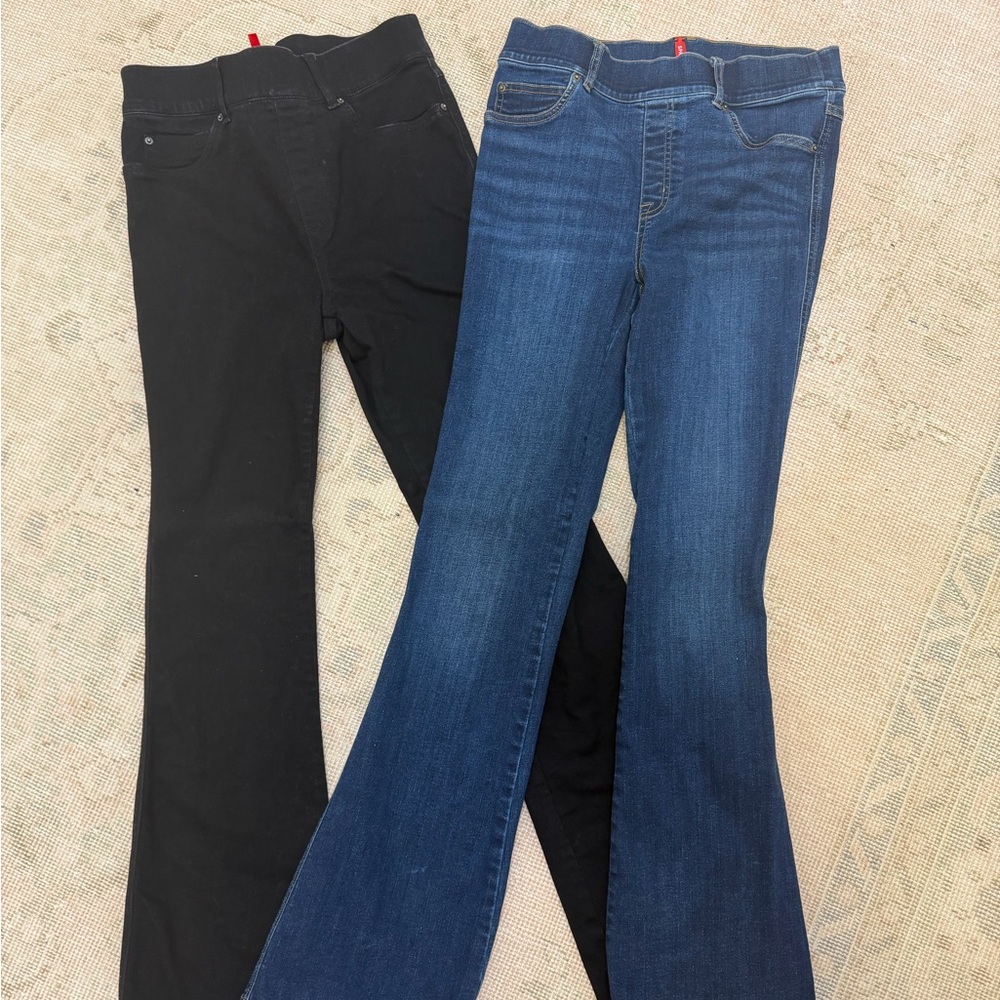 SPANX Black and Blue Flare Jeans
